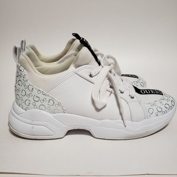 Guess Women's Sz 10 White Sneakers - Picture 2 of 10